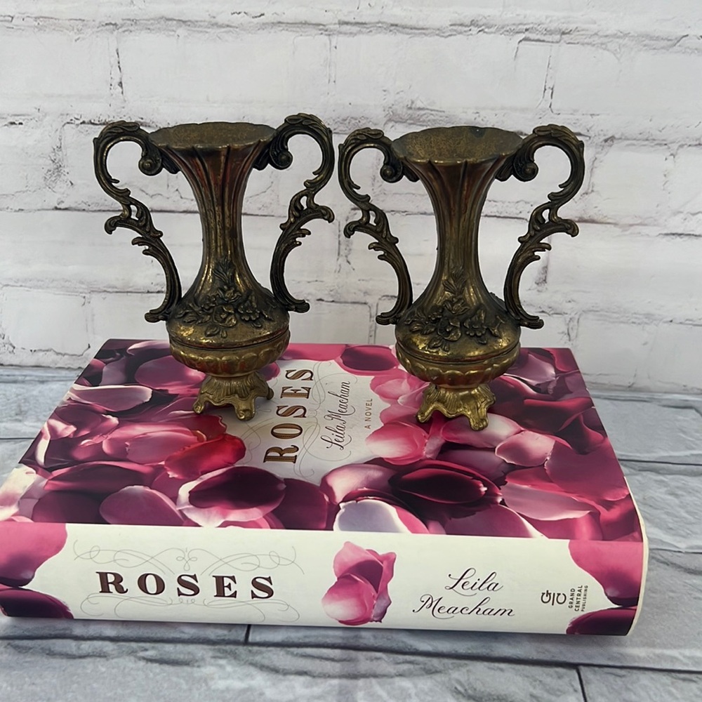 Italian vintage gold toned mini small vase decor